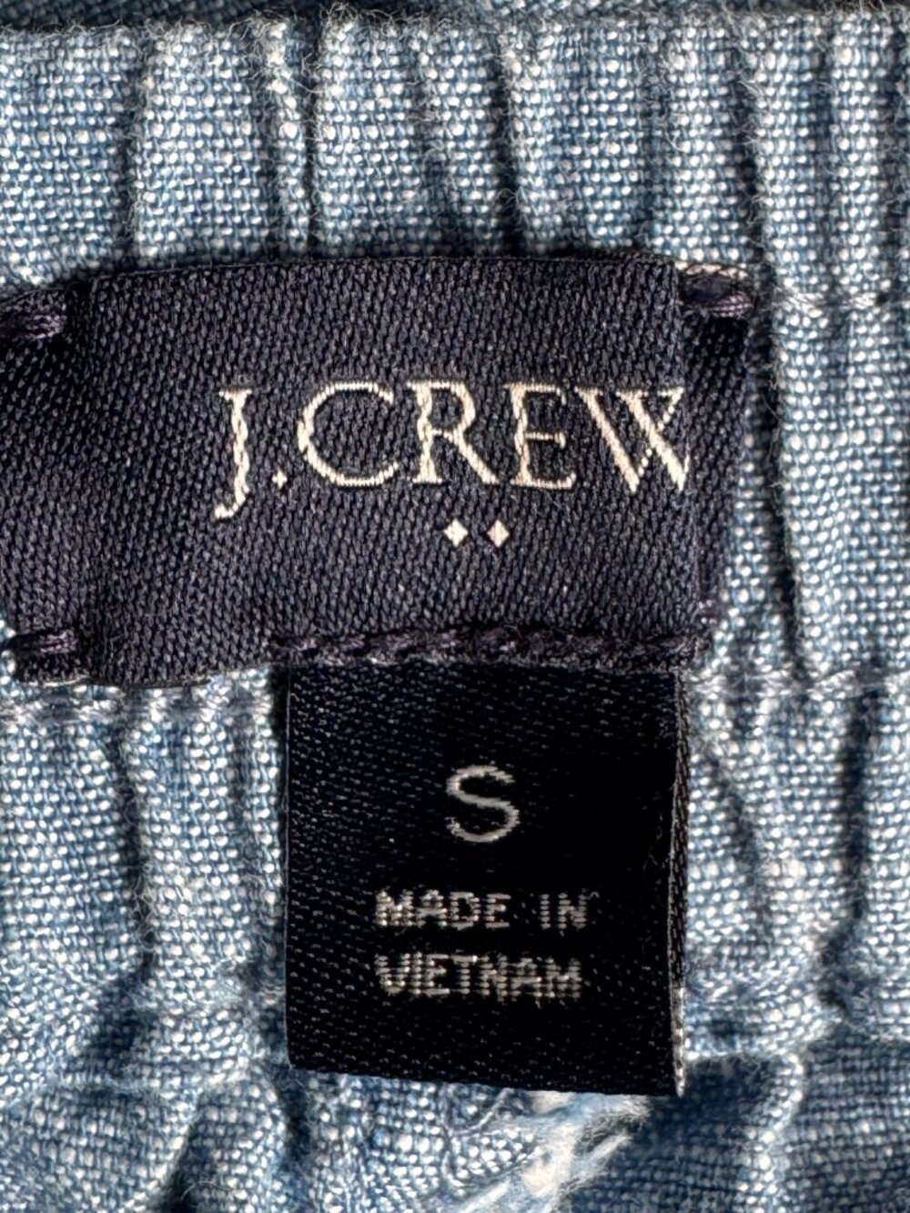 J. Crew Chambray Drawstring Shorts Size Small CR108 Blue Cotton Pull-On - Picture 5 of 7
